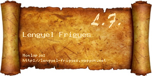 Lengyel Frigyes névjegykártya