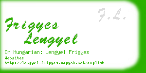 frigyes lengyel business card